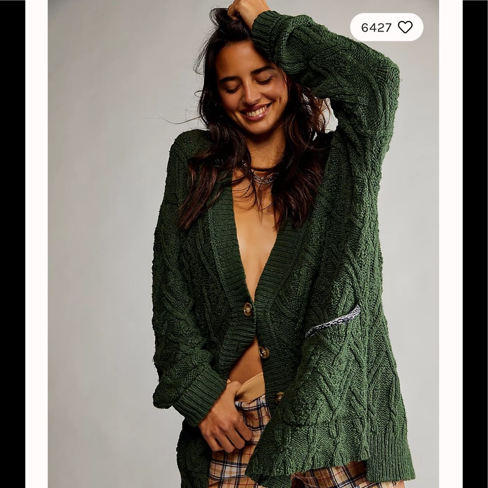 NWOT FREE PEOPLE Montana Cable Cardigan Size XS